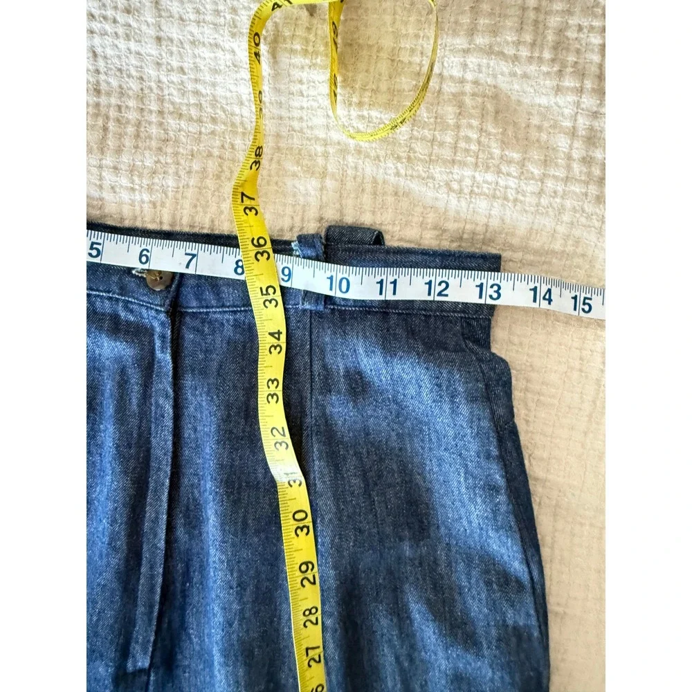Vintage Circle T‎ by Marilyn Lenox Denim Maxi Skirt Flared Godet Western Cowgirl